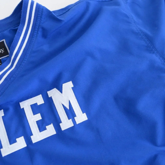 VTG 90S Holloway Blue Embroidered Salem V Neck Windbreaker  Pullover Jacket 2XL - Picture 9 of 10